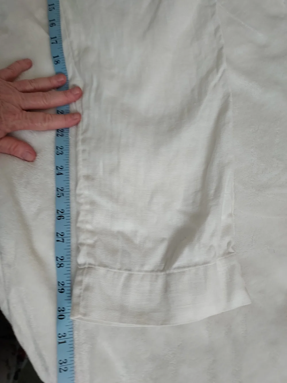 COS White Linen Pants Relaxed Fit Drawstring Elastic Waistband Sz 8 Medium